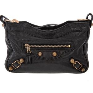 Balenciaga Giant Hip Crossbody Black Leather Stud